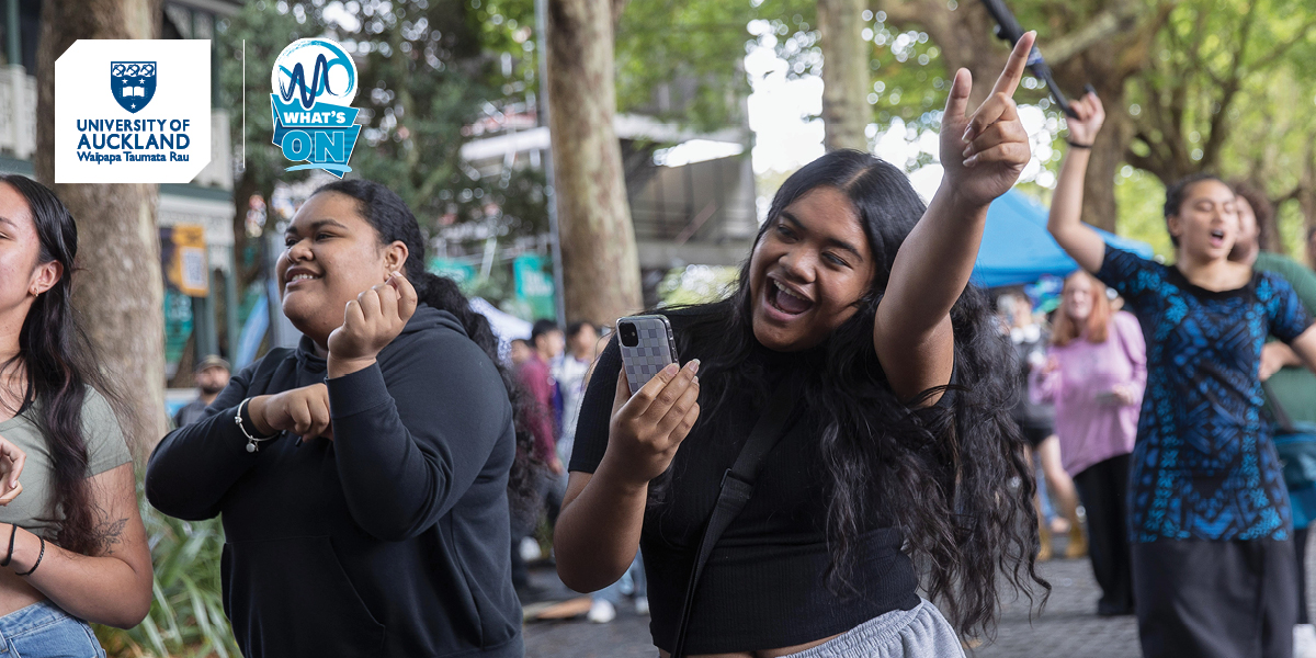 Students dancing on campus during O'Week