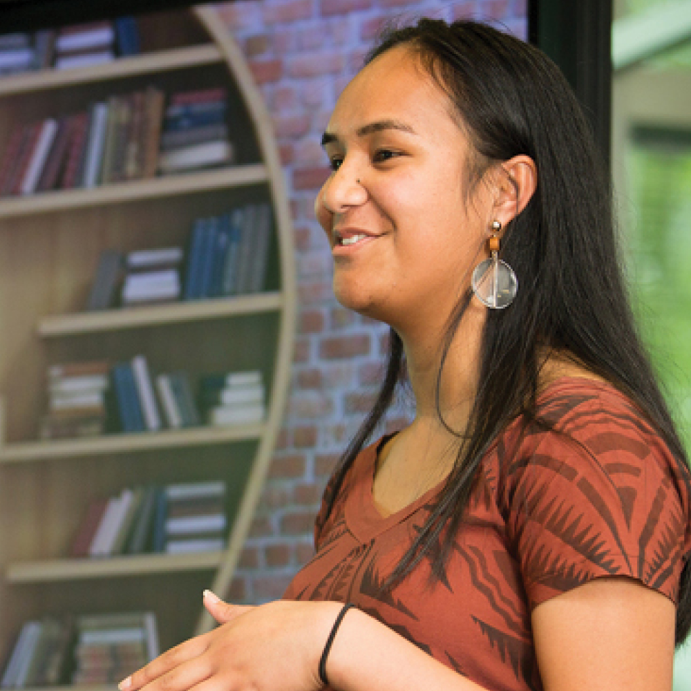 Image of student participating in the Leadership Through Learning programme for Māori and Pacific students. 