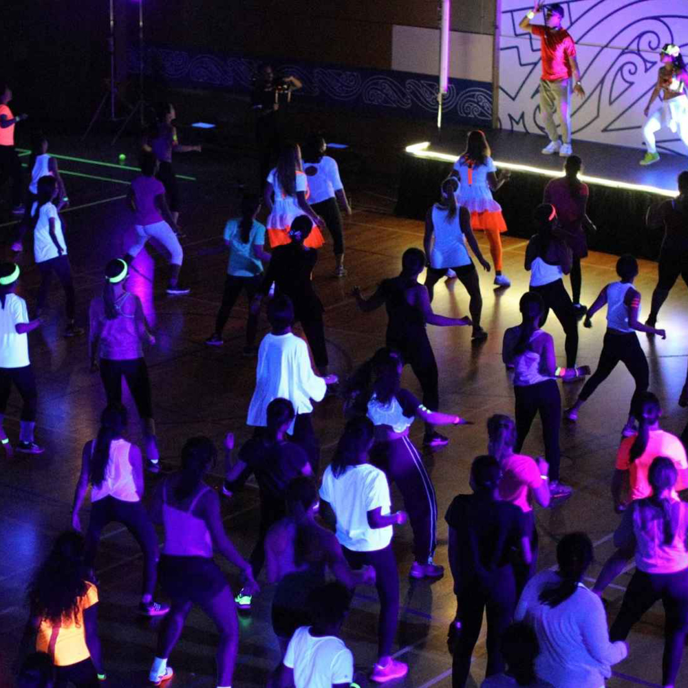 Group of students dancing.
