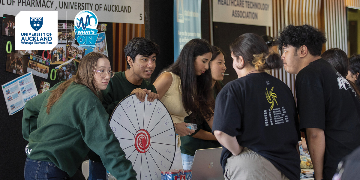 Students visiting a stall at Club Expo